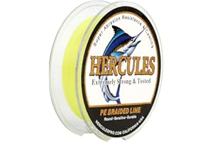 HERCULES Cost-Effective Super Strong 4 Strands Braided Fishing Line 6LB to 100LB Test for Salt-Water, 109/328 / 547/1094 Yards (100M / 300M / 500M / 1000M), Diam# 0.08MM - 0.55MM, Hi-Grade