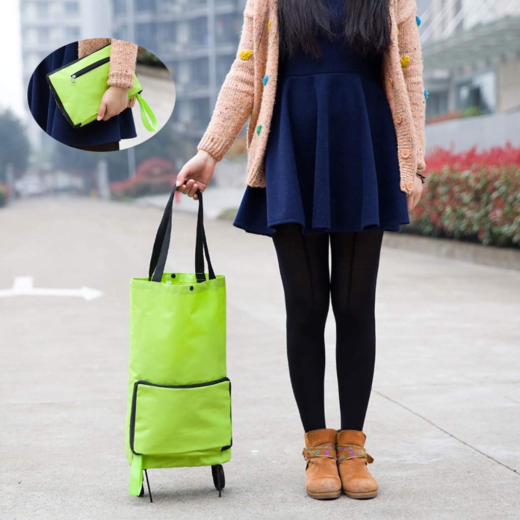 Uplord Foldable Shopping Cart,Collapsible Trolley Bags Folding Shopping Bag with Wheels Foldable Shopping Cart Reusable Shopping Bags Grocery Bags