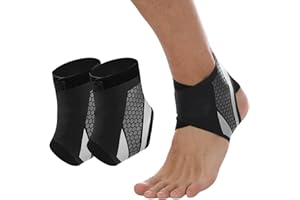 2 Pack Ankle Brace Compression Support Stabilizer, Lace-Up Sports Basketball Sprain Recovery Breathable Ankle Support, Adjust