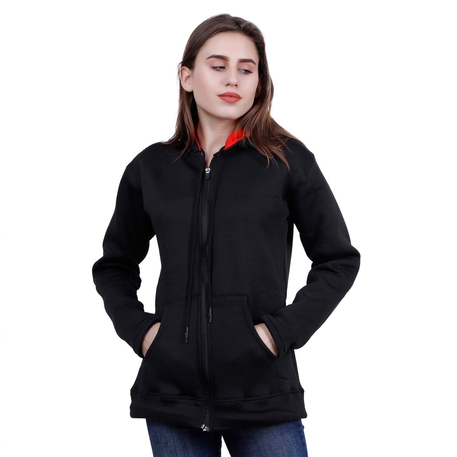 plain black hoodie women