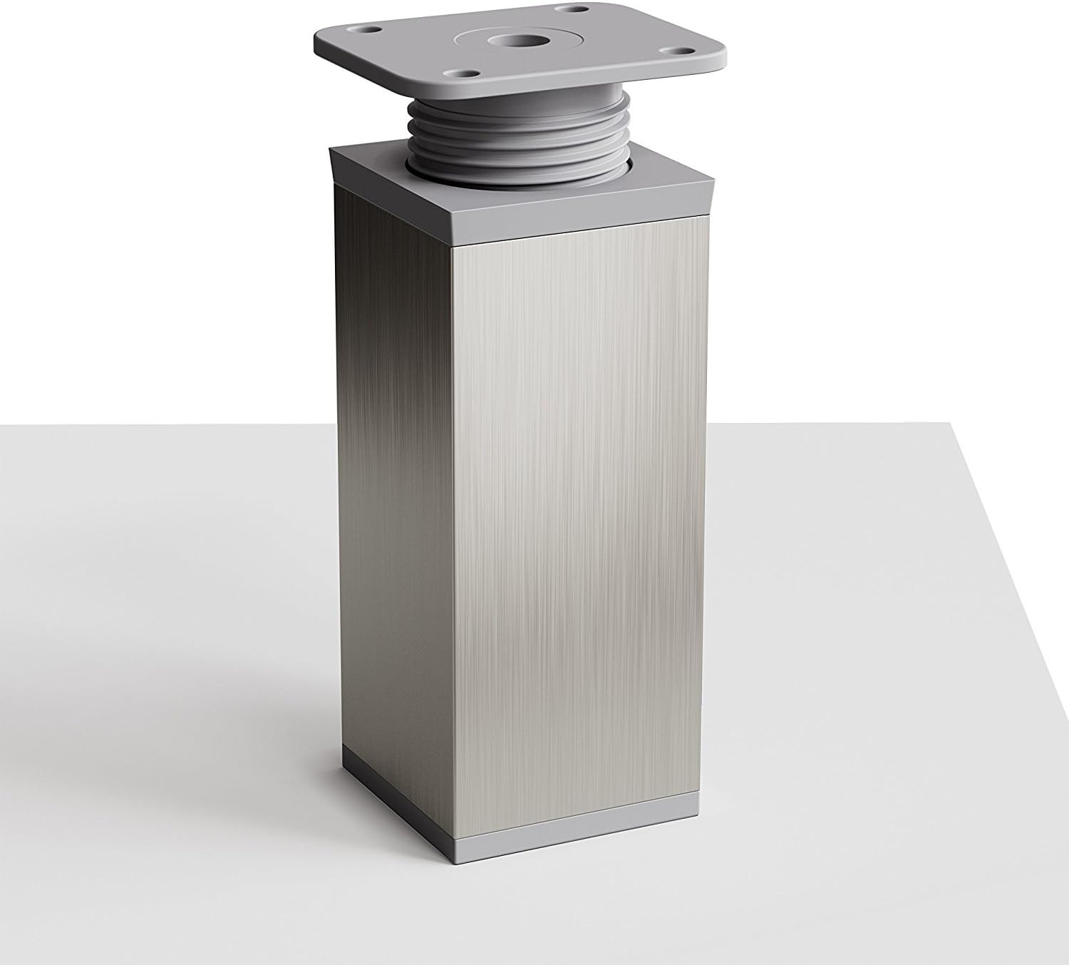 sossai® MFV1 designer furniture feet, height adjustable, set of 4, square profile: 40 x 40 mm, colour: stainless steel - Image 3