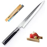 Sumteene Sushi Knife 9.5 inches(240mm),Sashimi Knife with High Carbon Stainless Steel Blade and Ergonomic Handle,for Cutting Sushi & Sashimi, Fish Filleting