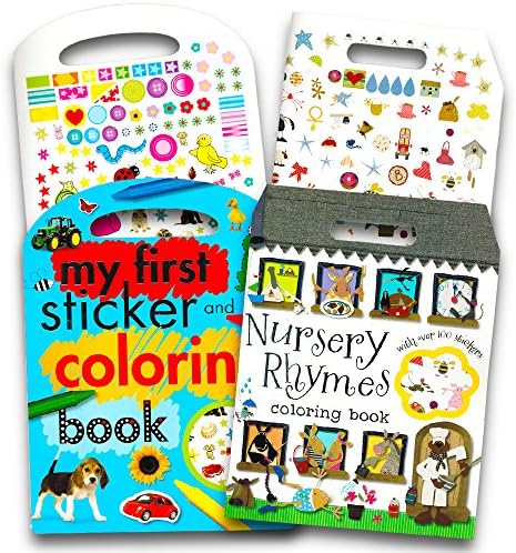 My First Coloring Book Set for Toddlers Baby -- 2 Jumbo Beginner Coloring Books Featuring ABCs, Numbers, Nursery Rhymes and More (Includes Over 200 Toddler Stickers)