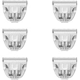 Grimgrow 6 Pack Ceramic Blades Replacement for Dog Grooming Clippers | Detachable Pet Clipper Blades for Dogs,Cats Hair Trimming, Ceramic, Washable, Safe, Rounded Tips