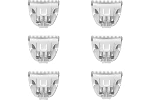Grimgrow 6 Pack Ceramic Blades Replacement for Dog Grooming Clippers, Detachable Pet Clipper Blades for Dogs,Cats Hair Trimming