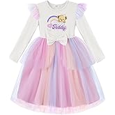 Arshiner Toddler Girls Tutu Dress Princess Tiered Tulle Long Sleeve Bowknot Birthday Party Dresses