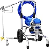 Airless Paint Sprayer, 1800W High Efficiency Electric Paint Sprayer, 3800PSI Cart Thinning-Free Airless Sprayer with Extension Rod and Wheels, for Home, Yard, Garden, Commercial Use，Blue
