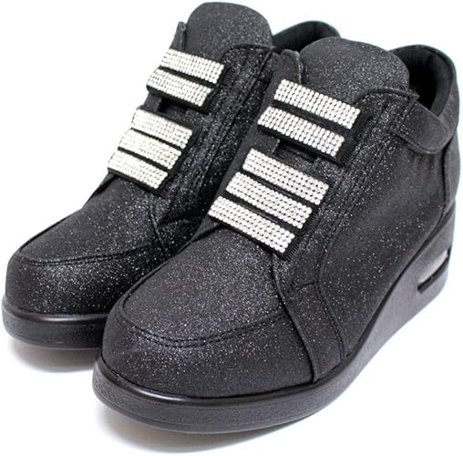 Amazon ポポラーレ レディーススニーカー ラインストーン付 グリッター ハイカット おしゃれ スニーカー 厚底 S36 Popolare ポポラーレ スニーカー