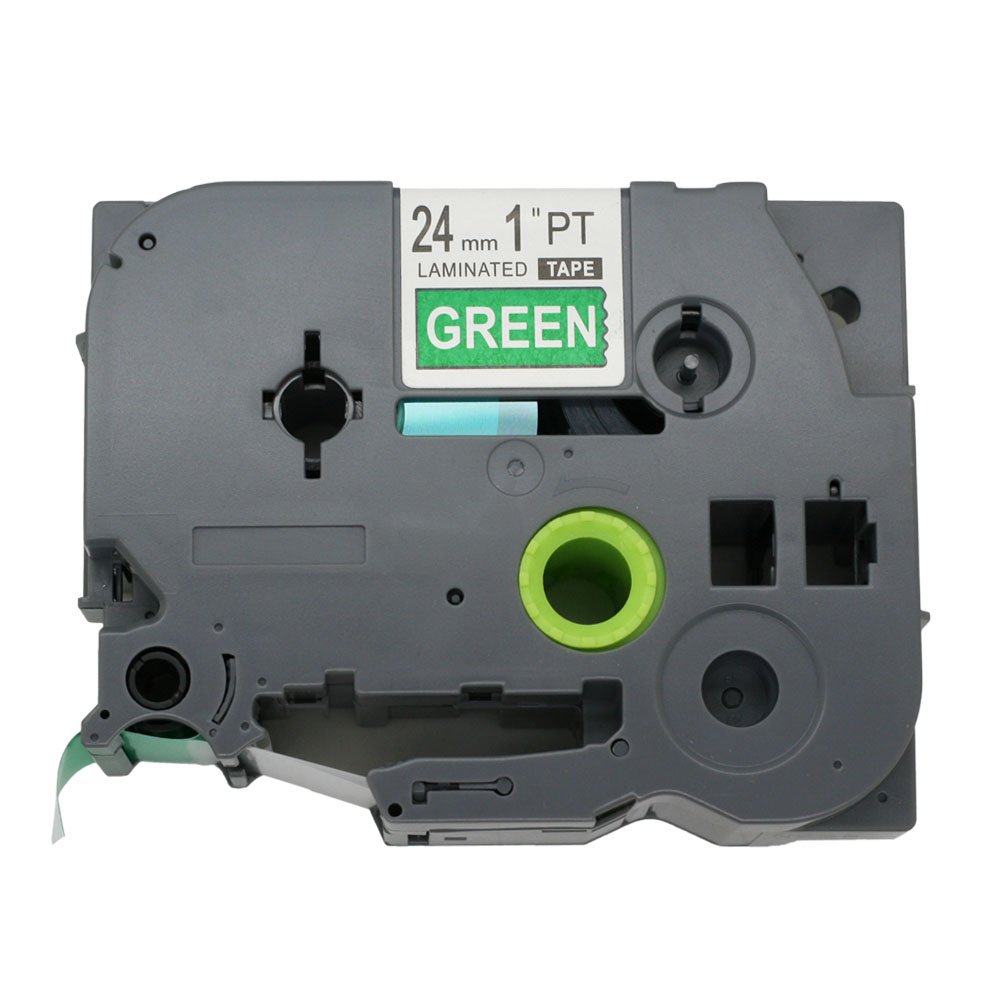 BROVACS 1 Pack White on Green Label Tape Compatible for Brother P-Touch TZ 755 TZe 755 24mm 1" OPA1175E