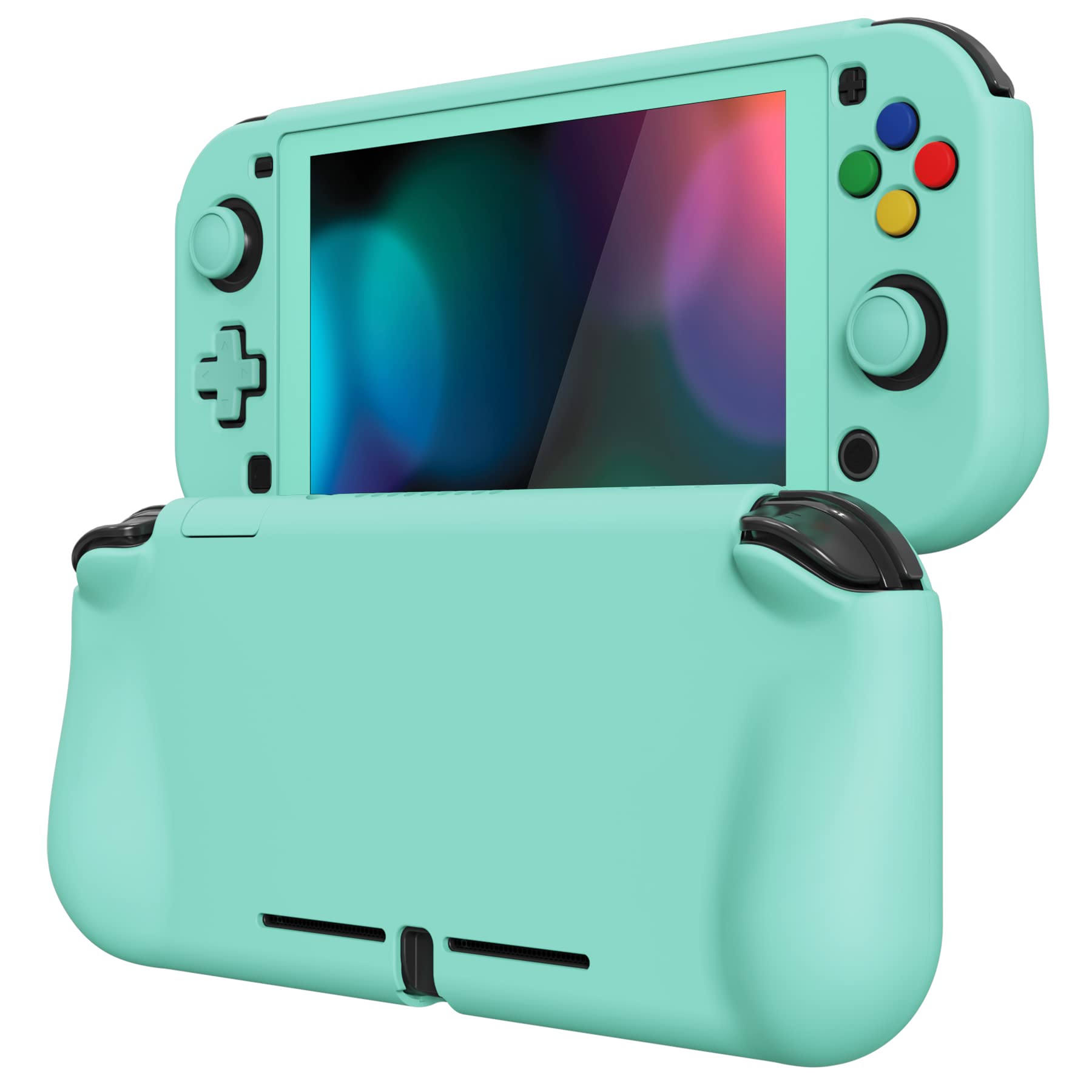 PlayVital ZealProtect Protective Case for Nintendo Switch Lite, Hard Shell Ergonomic Grip Cover for Switch Lite w/Screen Protector & Thumb Grip Caps & Button Caps