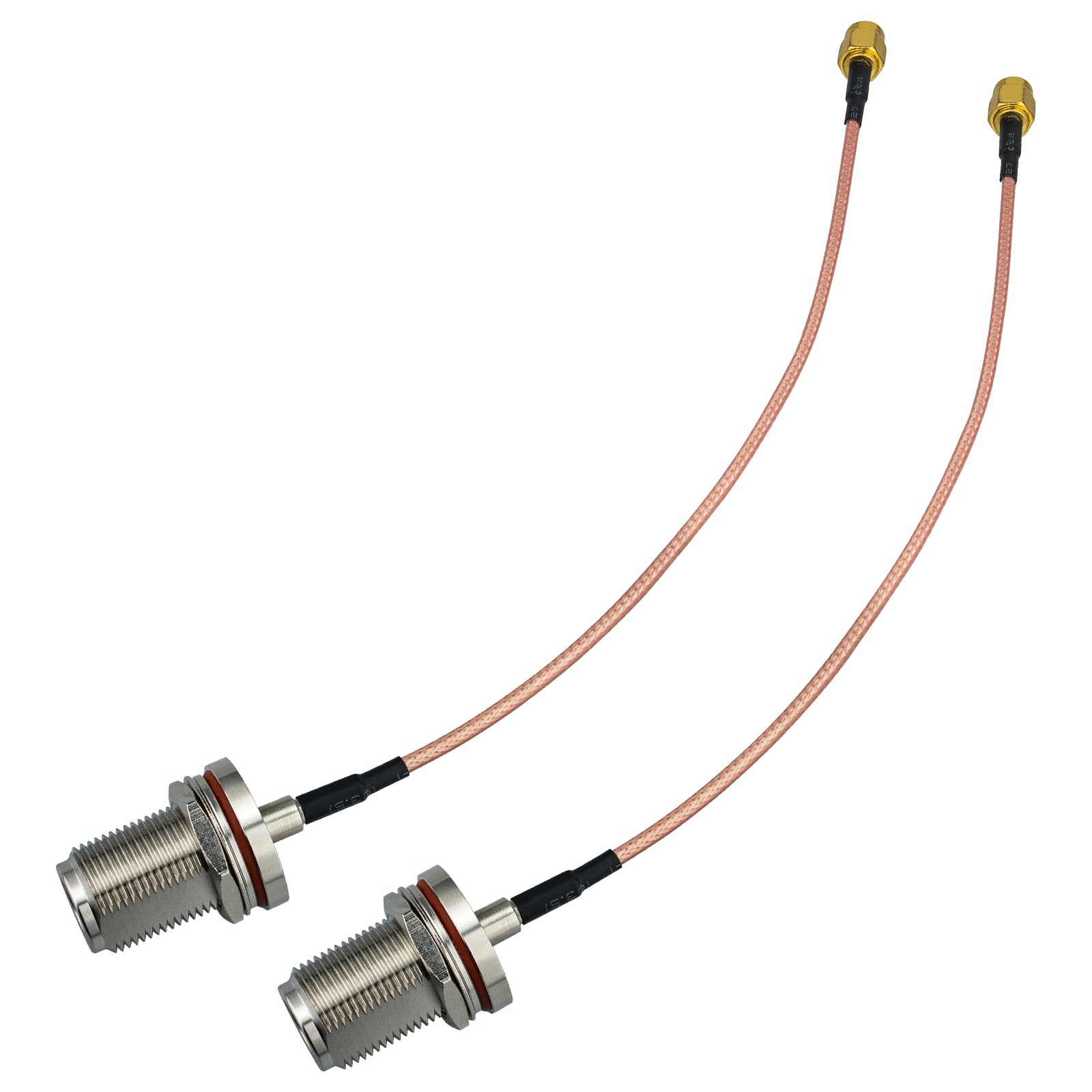 urcianow SMA Male to N Female Bulkhead with Waterproof O-ring RG316 Cable 20CM Coaxial Adapter Cable 50Ohms Low Loss for router antenna wireless adapter 2 PCS