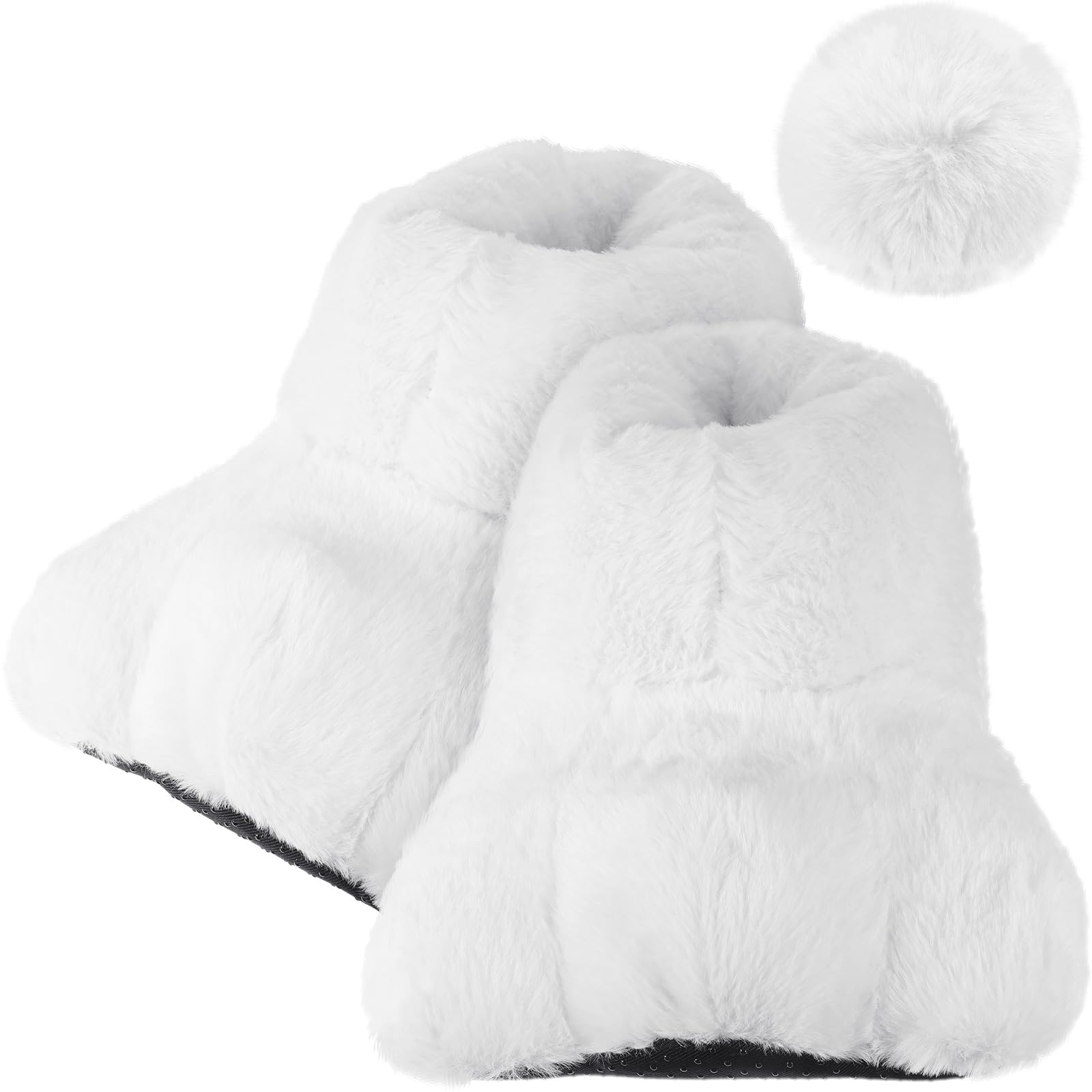 Photo 1 of **DIRTY** Leitee Easter Adult Bunny Shoes and Tail, Rabbit Feet Slippers for Women Man Bunny Costume Cosplay Accessories(Small)