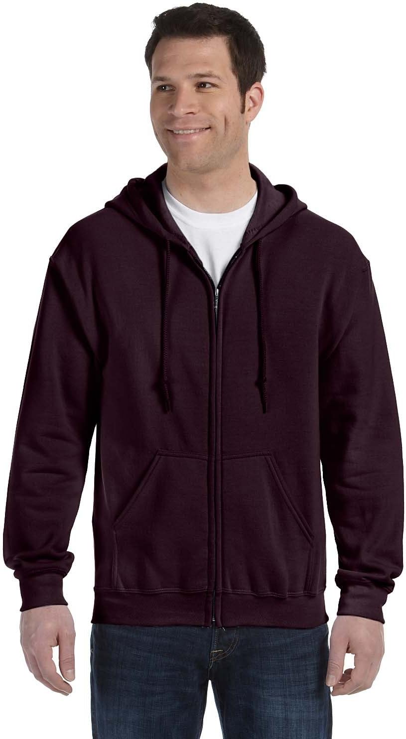 By Gildan Adult Heavy Blend 8 Oz, 50/50 Full-Zip Hood - Dark Chocolate - XL - (Style # G186 - Original Label)