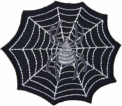 Spider Embroidered Iron on Patch Black