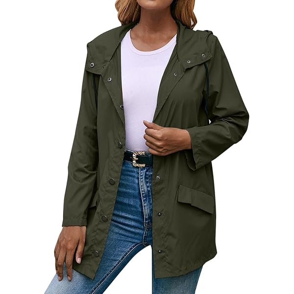 Women's Lightweight Windbreaker Rain Jacket – Waterproof Hooded Anorak For Outdoor Activities