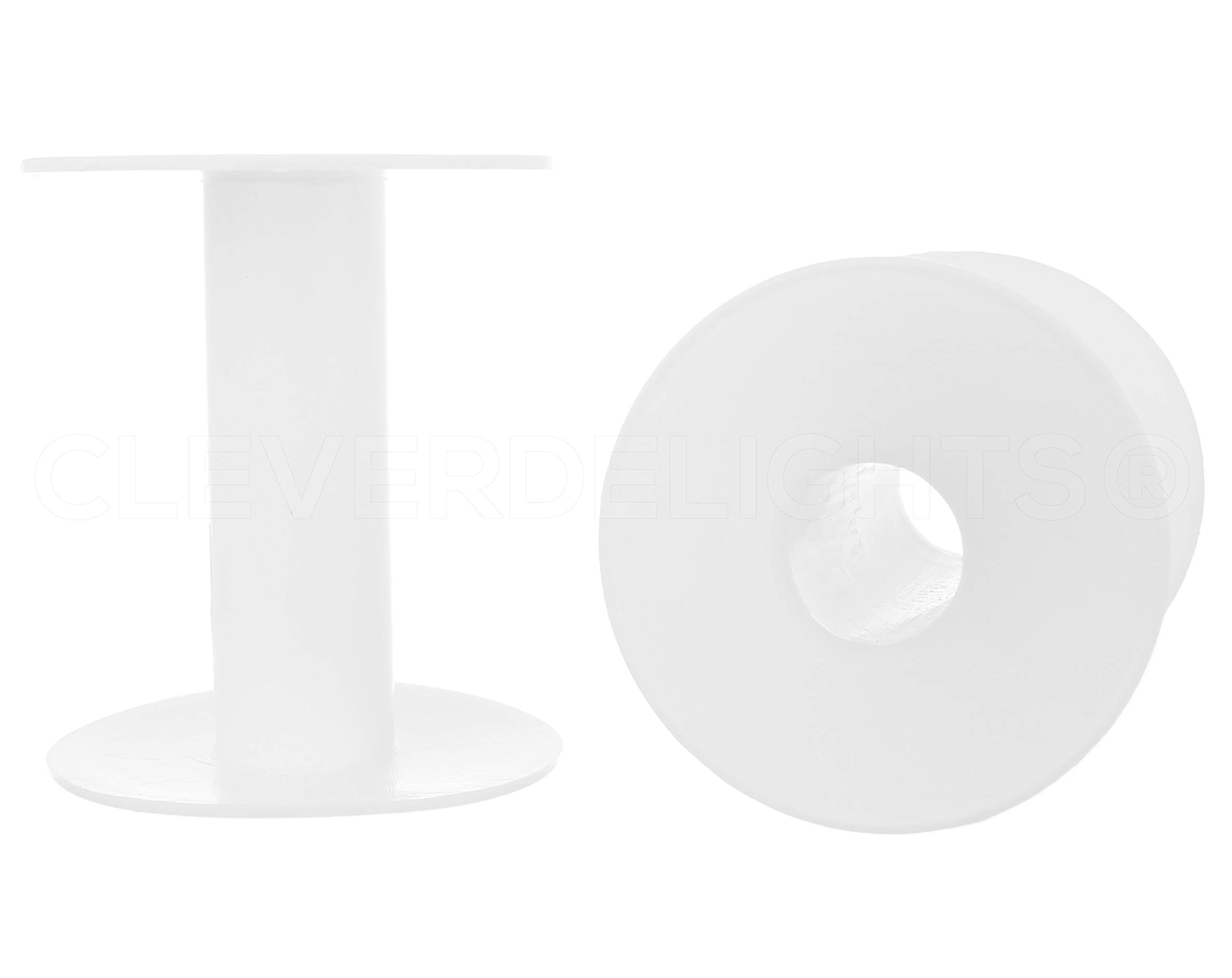 CleverDelights 3" White Plastic Spools - 3 Pack - Empty Spools - Crafts Thread Cord Wire Rope Roll