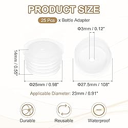 PATIKIL Bottle Adapter 0.94"/24mm, 25 Pcs Press in