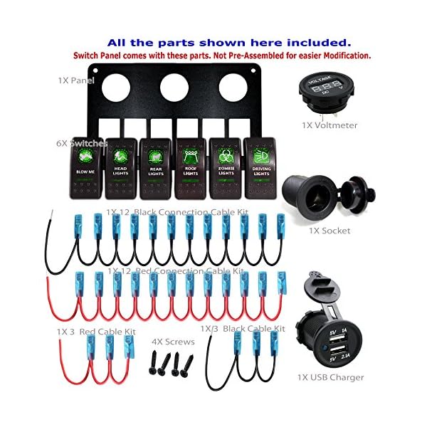 Proelectric-Green-LED-Light-2-Waterproof-MarineBoat-Car-Switch-Panel-6-Gang-USB-Charger-Voltage-Indicator-Power-Socket-5-pin-On-Off-Rocker-Switch Proelectric-Green-LED-Light-2-Waterproof-MarineBoat-Car-Switch-Panel-6-Gang-USB-Charger-Voltage-Indicator-Power-Socket-5-pin-On-Off-Rocker-Switch