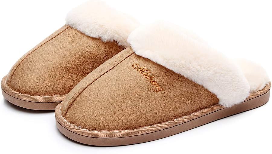 HAVINA Womens Warm Winter Slipper Memory Foam Fluffy Slip-On House Suede Fur,Indoor & Outdoor