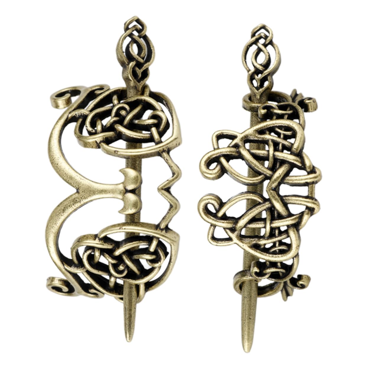 Lurrose 2pcs Viking Hair Clip Viking Hair Sticks Creative Hairpin Vintage Hair Accessories for Long Hair Jewelry Braids Hair Clip With Stick