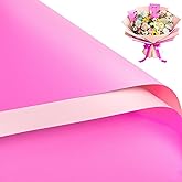 WRAPAHOLIC 20 Sheets Flower Wrapping Paper - 22.4 x 22.4 inch Barbie Pink Color Water-Resistant Floral Bouquet Wrapping Paper, Florist Supplies Packaging for Wedding Birthday Gift DIY