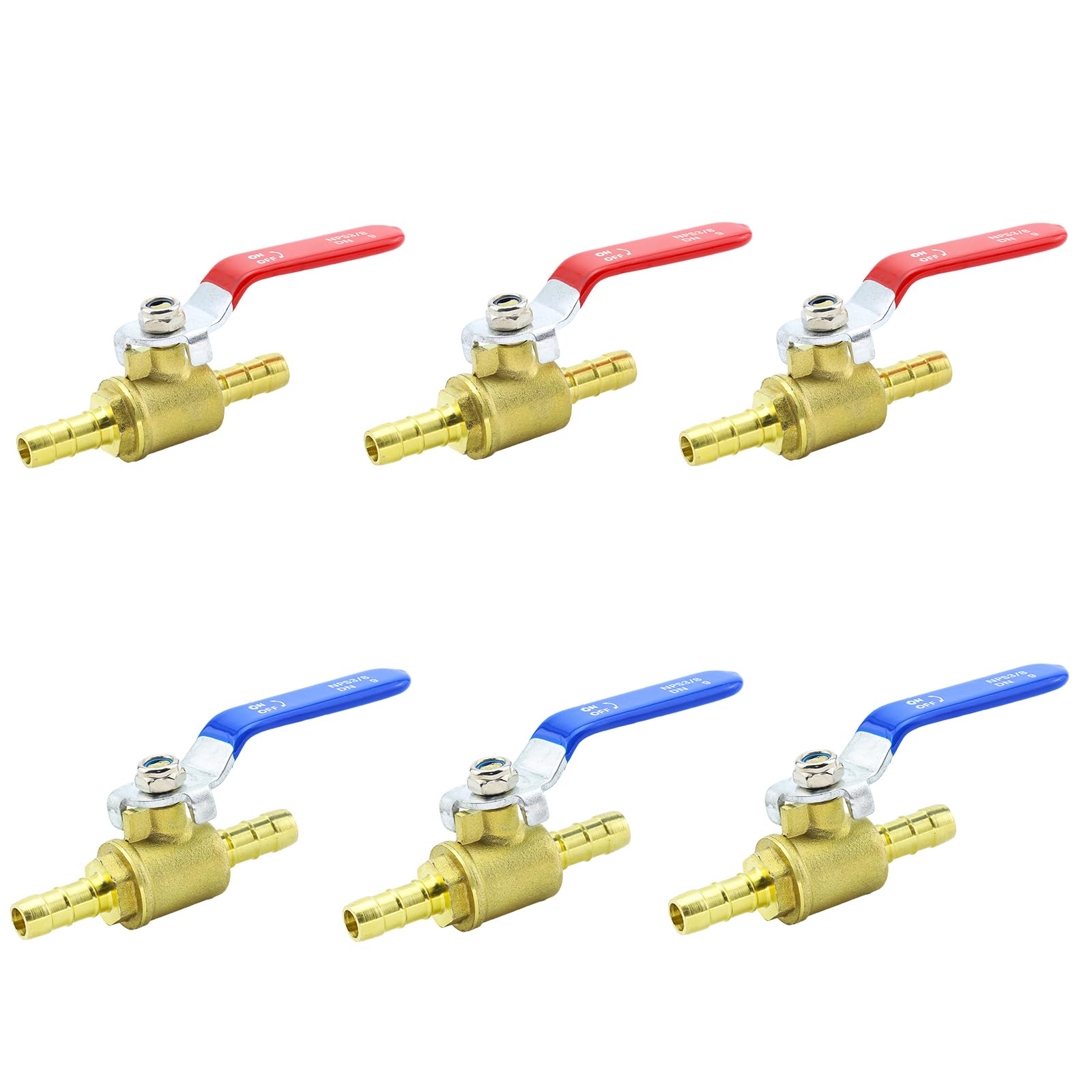 Photo 1 of 3/8 Inch PEX Ball Valves,6 Pcs PEX Brass Full Port Shut Off Ball Valve, Brass Full Port Quarter Turn Crimp Pex Valves for Hot and Cold Water