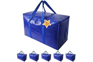 RUMENG Moving Bags Heavy Duty Extra Large Storage Tote for Space Saving, Traveling Organizer, with Zippers & Strong Carrying Handles Alternative to Moving Boxes, Packing Supplies (Set of 6)