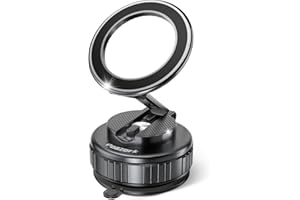Poazork Car Phone Holder for Magsafe [78+LBS Strongest Suction & 2500gf Strongest Magnetic] 360° Adjustable Car Phone Mount.Portable Phone Holders for Car for iPhone 17，Black