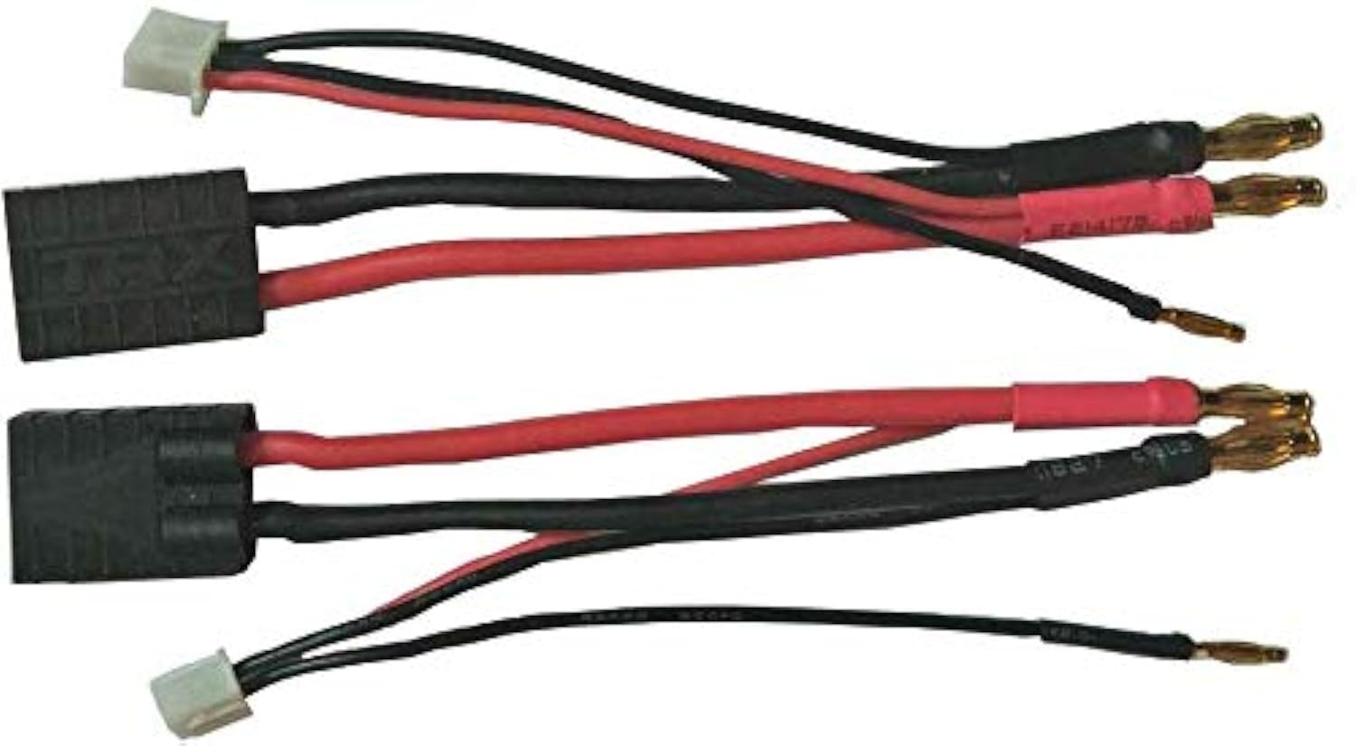 2pcs Female TRX Traxxas to 4.0mm Bullet Banana Connector with 2.0mm Bullet Banana with 2S Lipo JST-XH Balance Plug for RC Car Drone Lipo Battery