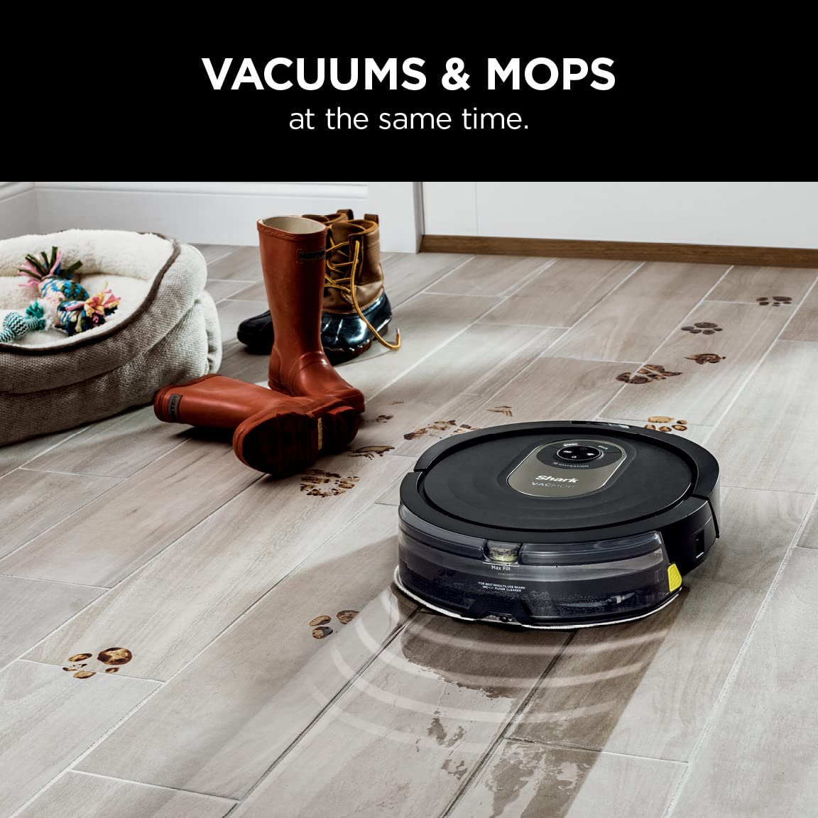 Shark AI Robot Vacuum & Mop, with Home Mapping, Perfect for Pets, Wifi, Works with Alexa, Black/Gold (AV2001WD) - View 2