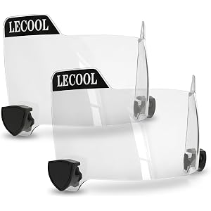 LeCool Football Visor 2 Pack, Wide Field Vision | 2 Pack|Clear+Black Visors|Double Black Clips|3D Curved Design|Fits many you