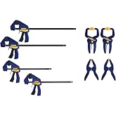 IRWIN QUICK-GRIP Clamps for Woodworking, Quick Release Triggers, 6 Inch, 8 Piece Set (IRHT83220)