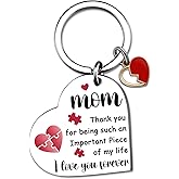 VIESUJI Valentines Day Gifts For Mom Birthday Gifts From Daughter Son Mother's Day Christmas Gift Mom Mama Keychain Best Mom Ever Gift