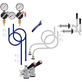 Two Keg Door Mount DIY Kegerator Beer Tap Conversion Kit with Dual Body Regulator