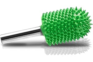 CAELUM Extreme Ball Nose Rotary Burr 1⁄4" Shaft, Woodworking Attachment for Bosch, DeWalt, Milwaukee Tools, Abrasive Tungsten Carbide, 7/8" Head Diameter, Very Coarse for Carving in Wood, Rubber