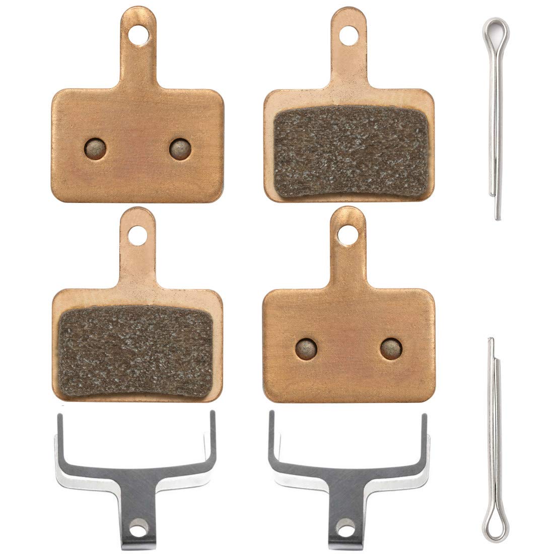 2 Pairs Sintered Bicycle Disc Brake Pads for TRP Tektro Shimano Deore BR-M575 M525 M515 T615 T675 M505 M495 M486 M485 M475 M465 M447 M446 M445 M416 M415 M395 M375 M315 M355 C601 C50s โ image 1