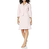 Le Suit Women's 3 Button Notch Collar Mini Diamond Jacquard