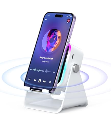 Altavoz Bluetooth De Inducción Inalámbrico 5 En 1 Con Soporte Ajustable Para Teléfono, Inducción