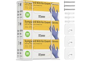 TPmax L Size Gloves Box Holder Glovesbox Wire Rack Dispenser for Gloves,Tissues Paper Towels Organizer - Mounting Accessories Included - Holds 3 boxes - Perfect for Lab, Food Service and Home