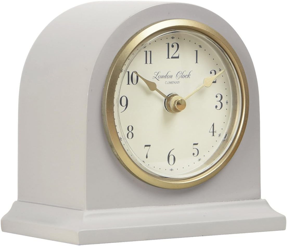 London Clock Lily Arch Top Mantel Clock, Grey, 11.5 x 12 x 7.5cm