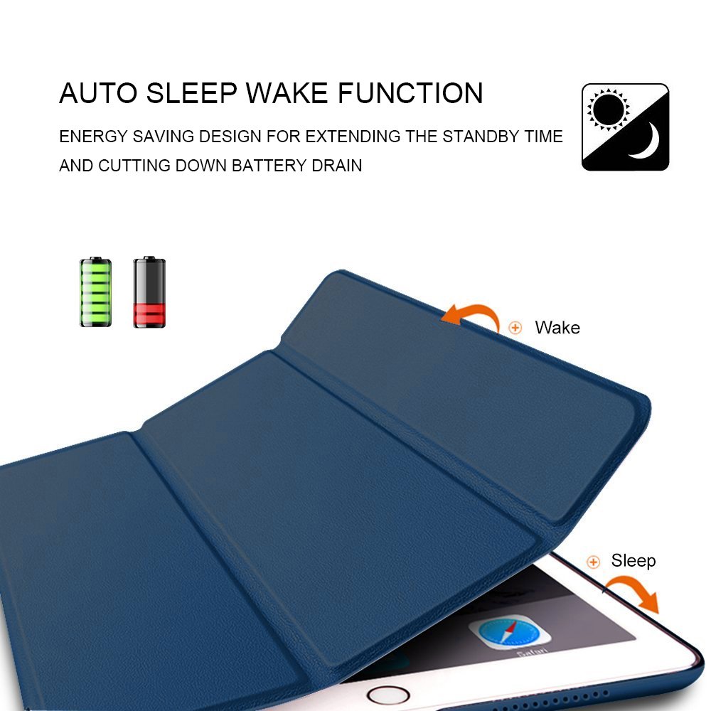 CAM-ULATA for iPad Pro 10.5 Case 2017 Leather with Folio Stand, Shock proof Slim Business Auto Sleep Wake Smart iPad Pro 10.5 inch Cover Navy