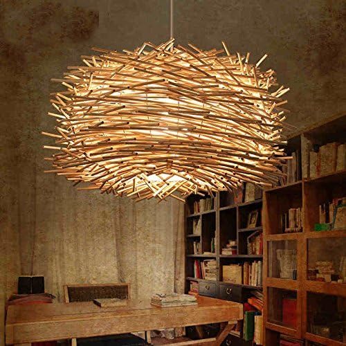 Ulamp Ceiling Lamp Vintage & Retro Rustic LED Ceiling Light with Iron & Wood Shade for Kitchen Bedroom Living Room,Bar,Coffee House Hallway,Entry,Balcony,Dining Room & Studying Room Diameter 350mm [Energy Class A+++]
