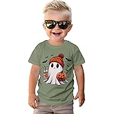 AG AGUU Halloween Shirts for Toddler Baby Girls Boys Pumpkin T-Shirts Ghost Tees Short Sleeve Tops Spooky Season Clothes