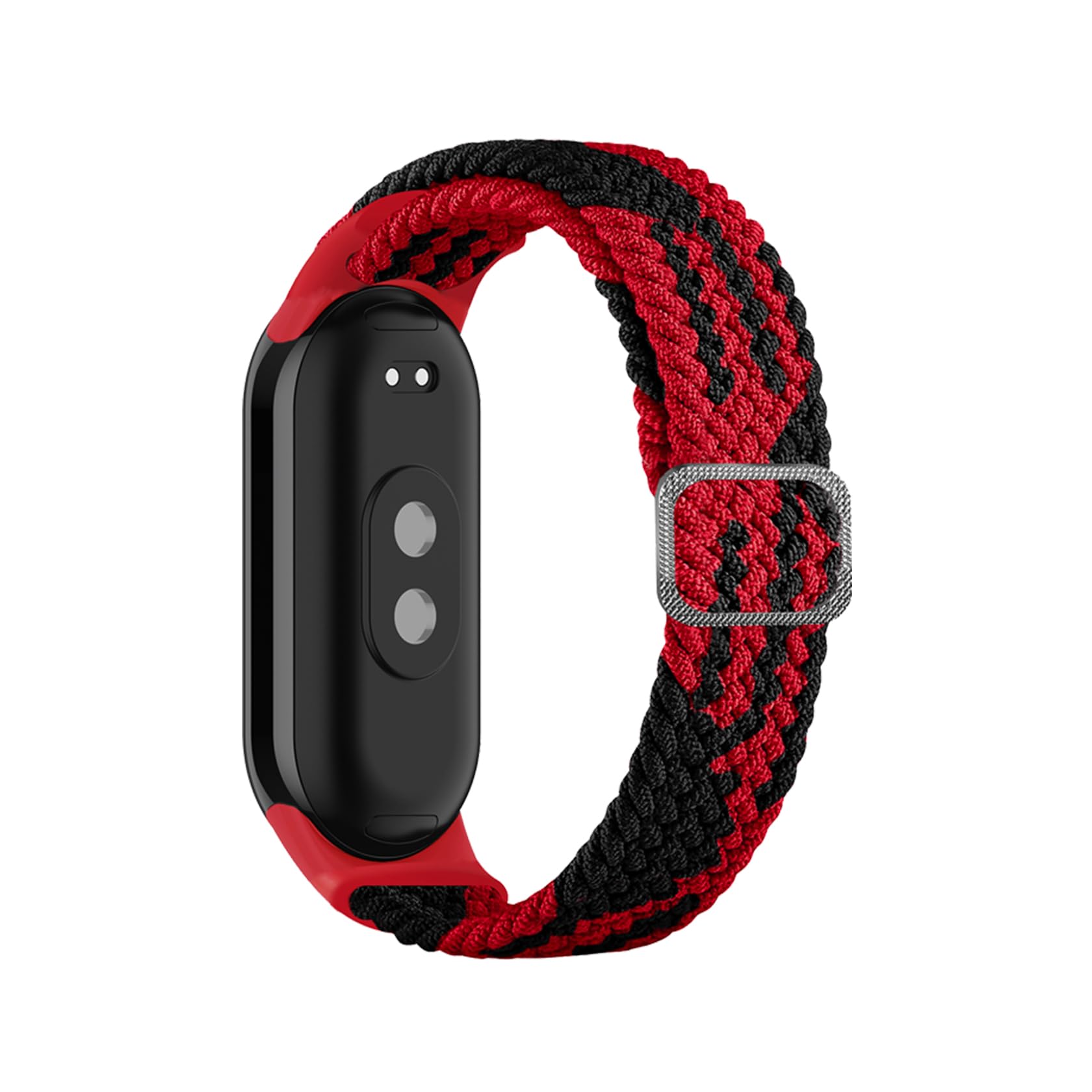 ToVioc Nylon Watch Strap for Xiaomi Mi Band 10/9/8, Strap Adjustable Elastic Breathable Sport Watch Band for Xiaomi Smart Band 10/9/8 - Red Black
