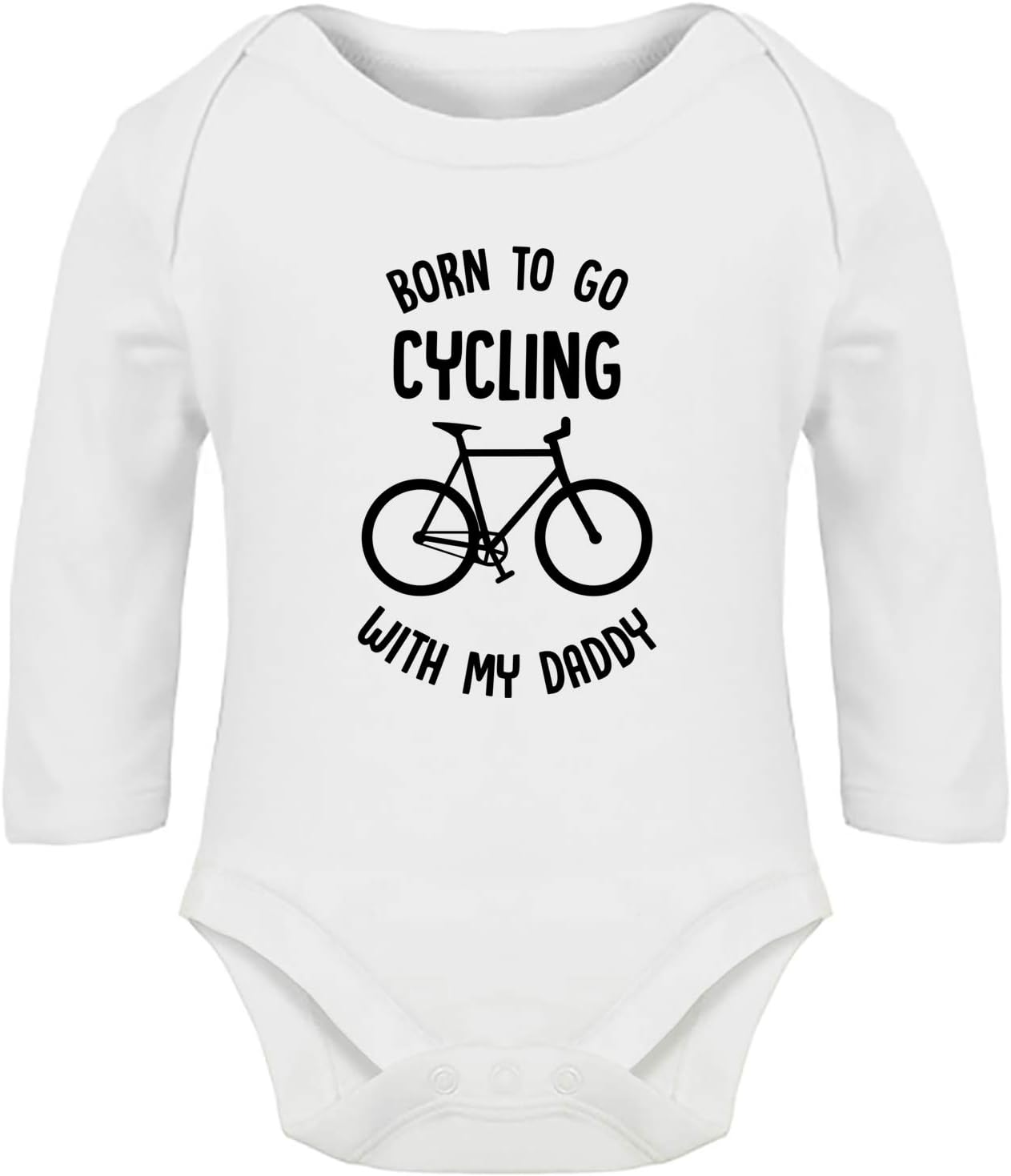 Hippowarehouse Born to Go Cycling with My Daddy Baby Vest Bodysuit (Long Sleeve) Boys Girls