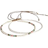 Beaded Anklet Set for Women and Teen Girls, Adjustable and Waterproof, Boho Bohemian Hippie Colorful Beach Summer Anklets by Tribes