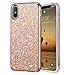 iPhone X Case, iPhone 10 Case, MIRACASE Shockproof Glitter Sparkle Bling Dual Layer Hard Cover Soft Bumper Protective iPhone X Case for Girls Women, Rose Gold