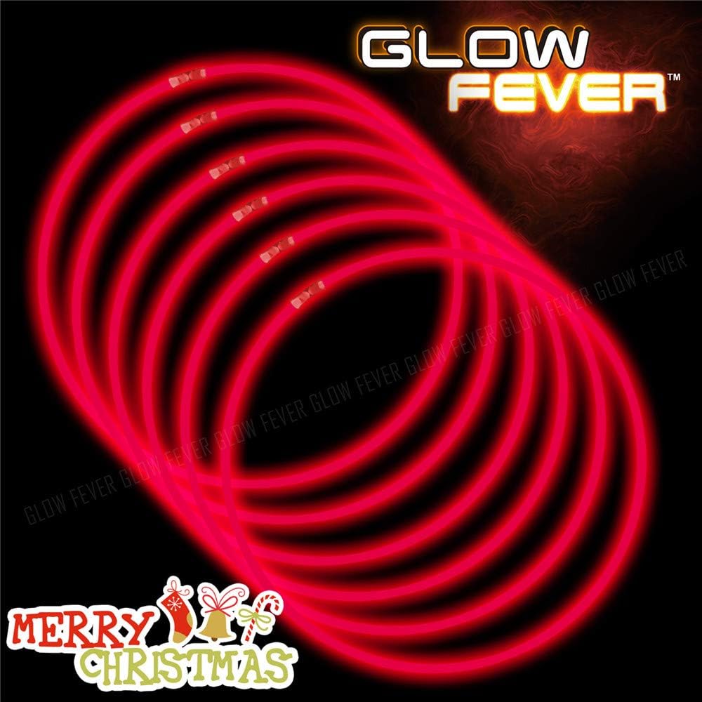 Glow Sticks Bulk 100ct 22inches Glow Necklaces with Connectors for Party Festivals Raves Birthday Wedding Red