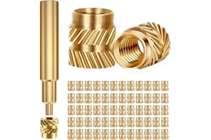 3DZWMAN M2 Threaded Inserts for Plastic, 100Pcs M2xL3xD3.2, with Heat Set Insertion Tool, Brass Knurled Nuts…