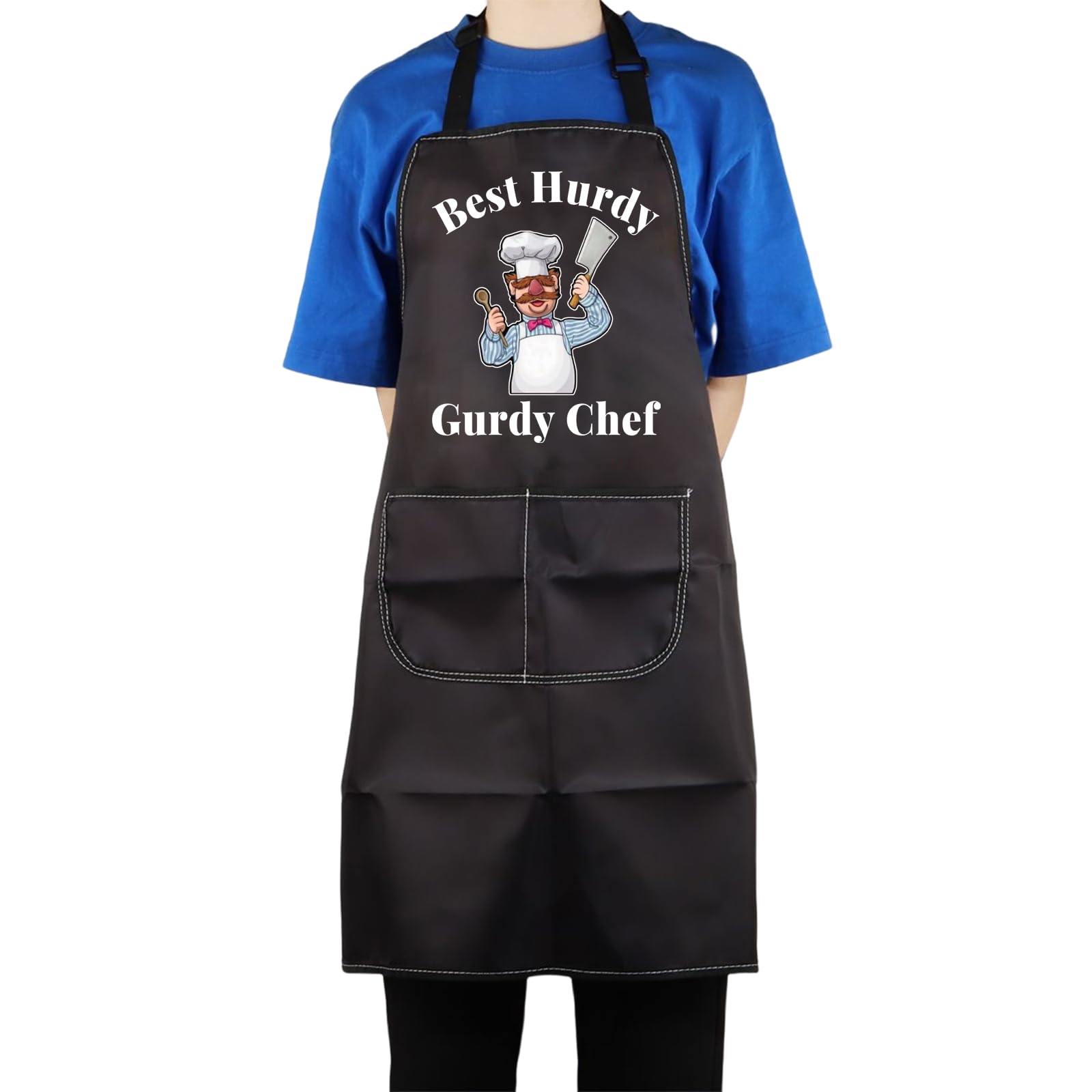 AKTAP Swedish Chef's Gift Vert Der Ferk Apr-on With Pocket, Waterproof Adjustable Swedish Chef Fans Gifts Swedishs Chefs Kitchen Apron for Grilling Baking (AP, Best Chef Apron-HT)